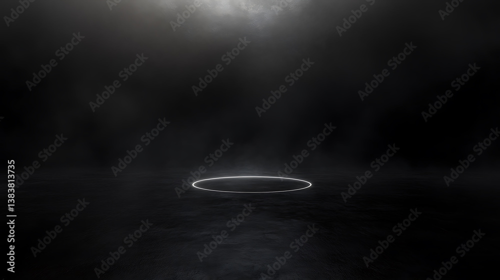 Poster dark background with a circular light spot
