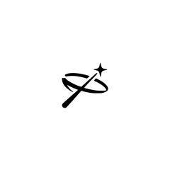 Modern Minimalist Celestial Logo: Star and Orbit, Branding Icon. © MatandSterre