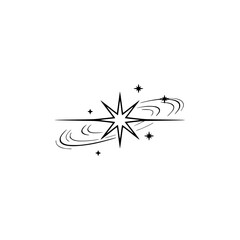 Mid-Century Modern Starburst Logo on White Background