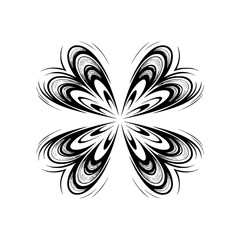 Abstract Cloverleaf Design with Swirls on Gradient Background