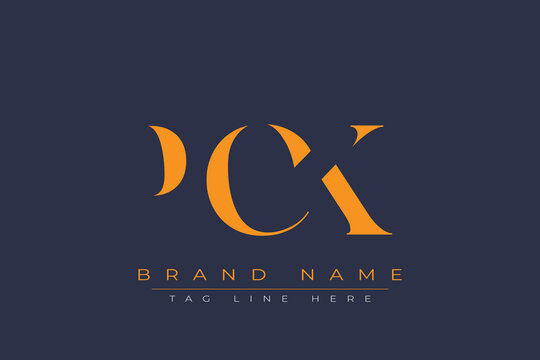 PCK abstract letter logo design. This logo is designed by three abstract letters.