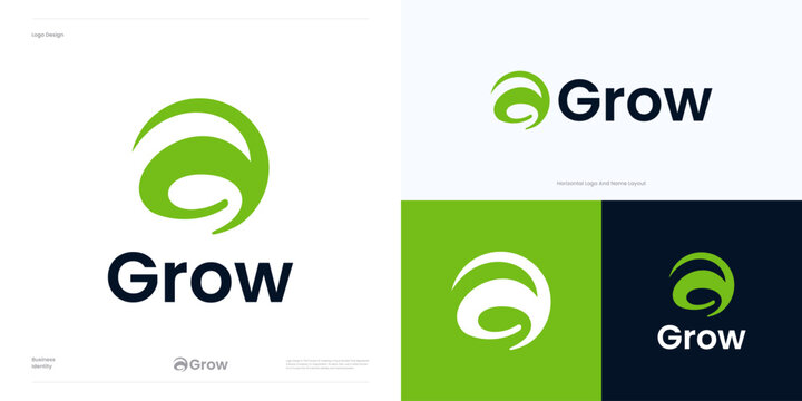 Creative letter G green with circle logo icon design vector template element editable, symbol abstract geometric initial G circular for nature leaf and other brand identity business. - Powered by Adobe