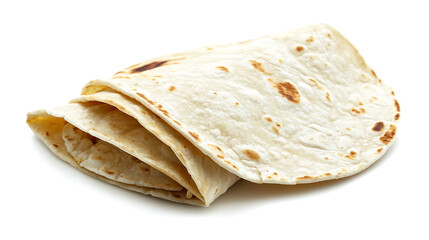 Delicious tortilla wrap on white background