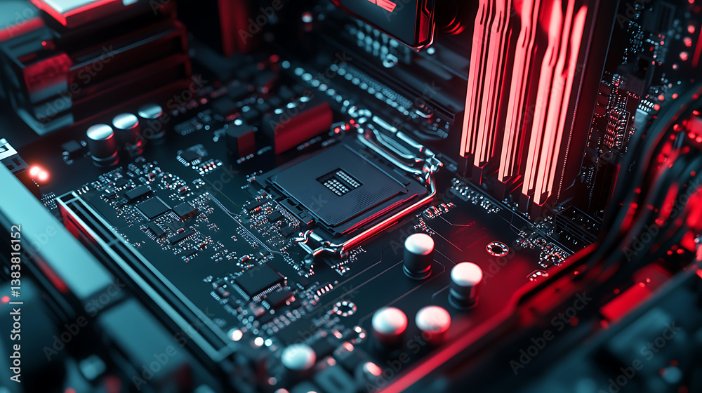 Aufkleber developing hardware electronics concept, including circuit boards, motherboards, cpu chips, memory b