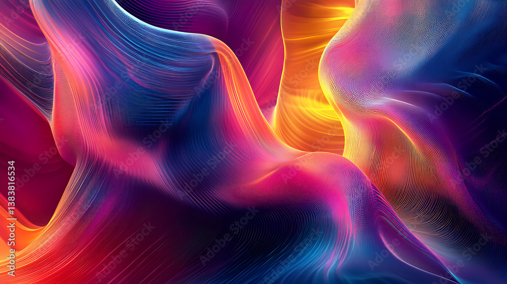 Fototapete Digital data background, abstract 3d art can be used in the description of network abilities, technological processes, digital storages, science, education, etc