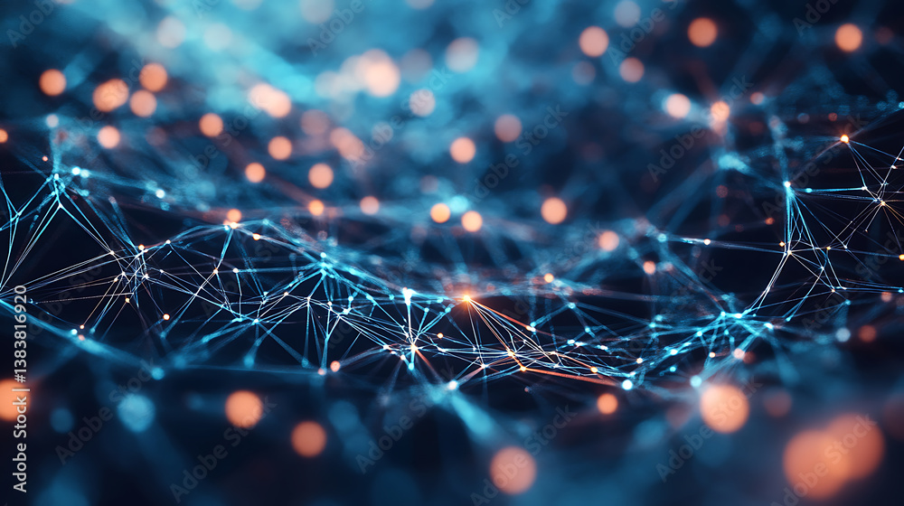Poster Digital virtual space with depth of field