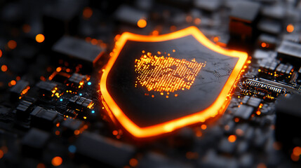 Futuristic Cyber Security Shield Protection Digital Technology 98