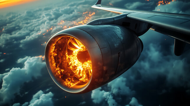 During the flight, the engine failed and the plane caught fire