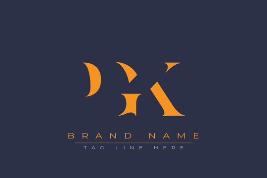 PGK abstract letter logo design. This logo is designed by three abstract letters.