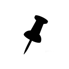 Push Pin Silhouette – Black Office Tacks Illustration