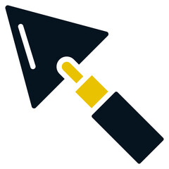 Trowel, Black and Yellow Design Trowel, Trowel Line Icon