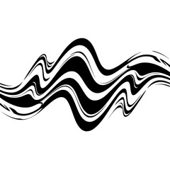 Abstract Black and White Wavy Lines on Gradient Background