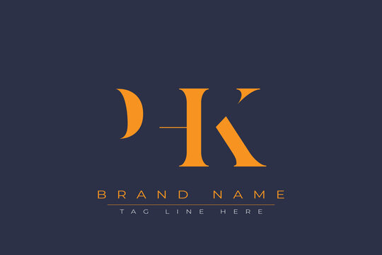 PHK abstract letter logo design. This logo is designed by three abstract letters.