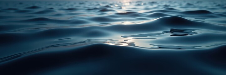 Serene Ocean Waves Under Soft Sunlight Glimmer