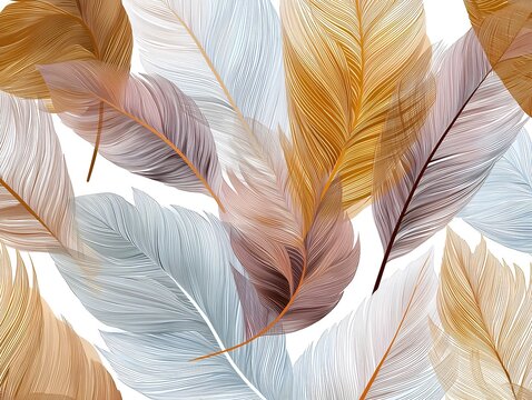 Fabric Design of Feather Art 