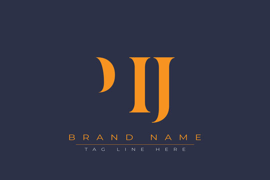 PIJ abstract letter logo design. This logo is designed by three abstract letters.