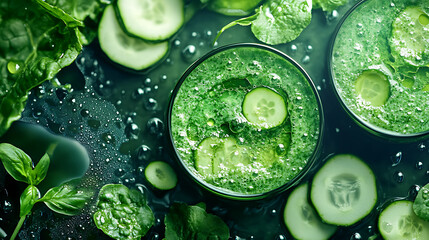 Fresh green cucumber gazpacho