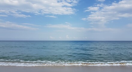 Obraz premium Seascape Serenity: Midday's Embrace AI Generated