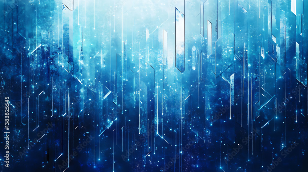 Poster abstract background with blue and pink shiny vertical lines