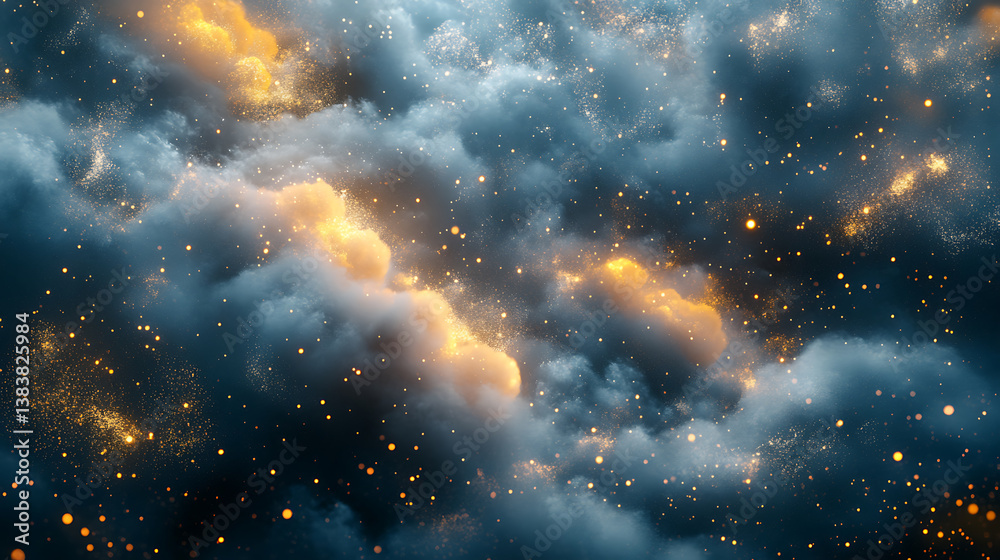 Leinwandbilder Abstract cloud linked to numerous data points, cloud computing as a critical technology, virtual storage space and data points, the interconnectedness of this modern tech architecture