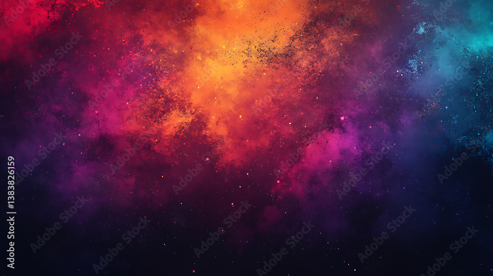 Aufkleber abstract colorful paint splashing on dark background