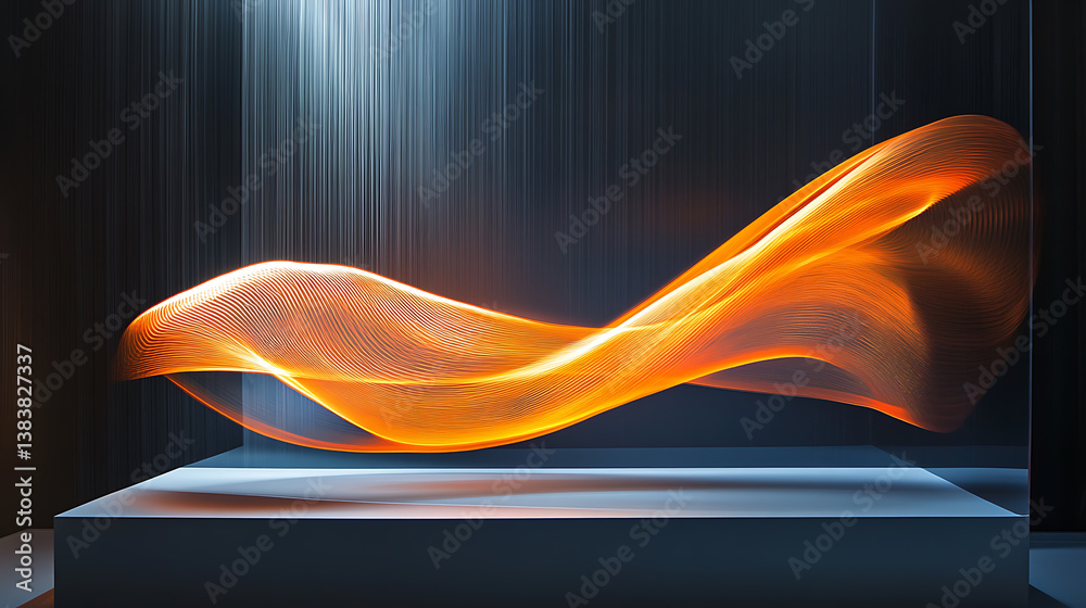 Aufkleber abstract long exposure dynamic light trails product display podium