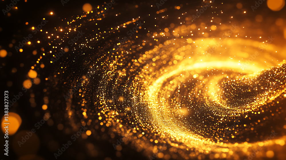 Aufkleber abstract light particles flowing in radial shape, data transmission speed, speed of light concept ba