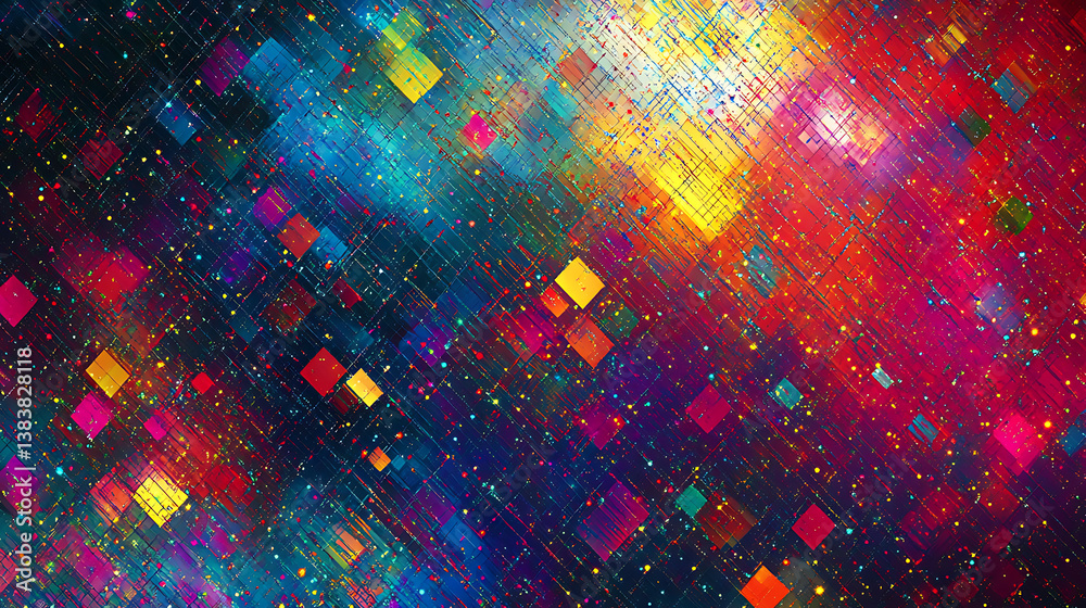 Poster Abstract pixel pattern background