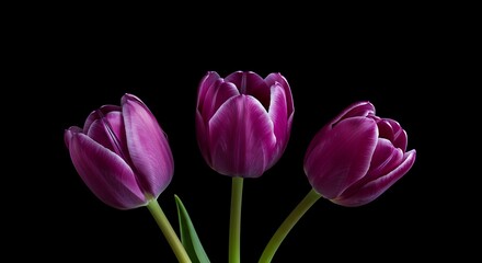 Fototapeta premium Midnight Tulips AI Generated