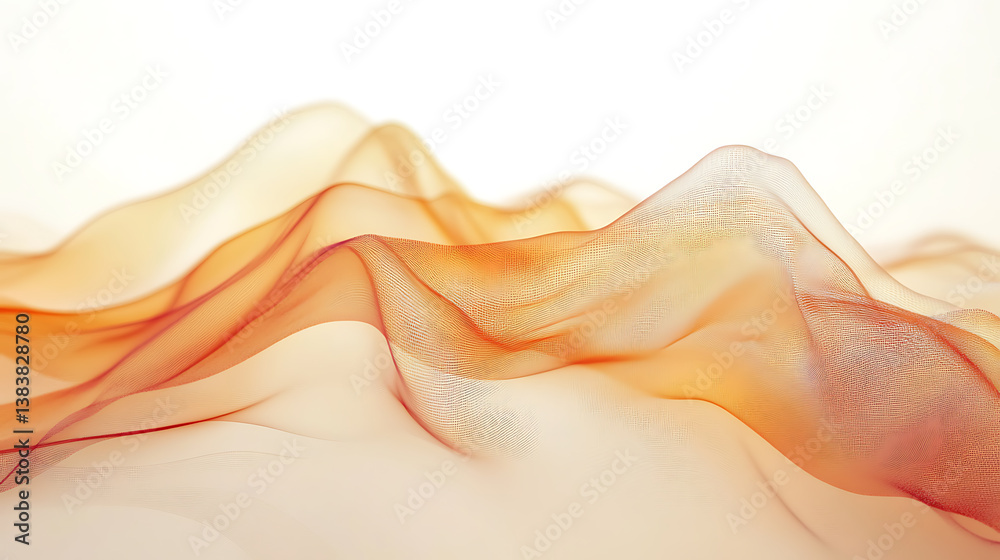 Poster Abstract visualization of data graphs in subtle earth tones, data science concept, the study and extraction of knowledge from data sets presented in an aesthetically pleasing manner