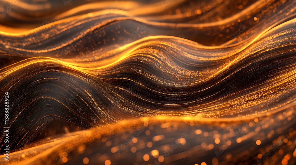Poster abstract wave of data flow, illustration