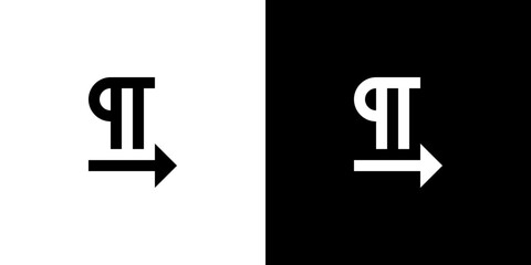 Obraz premium Devanagari Pa with Right Arrow 