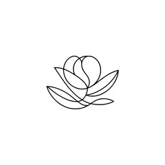 Minimalist Line Art Floral Logo - Modern, Elegant Design Element