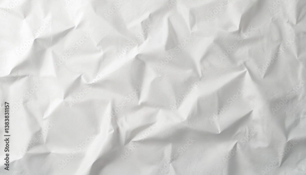 Poster abstract illustration. white wrinkled crumpled paper background with texture. wrinkled sheet paper. 