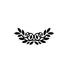 Obraz premium Elegant Black Leafy Emblem on White Background