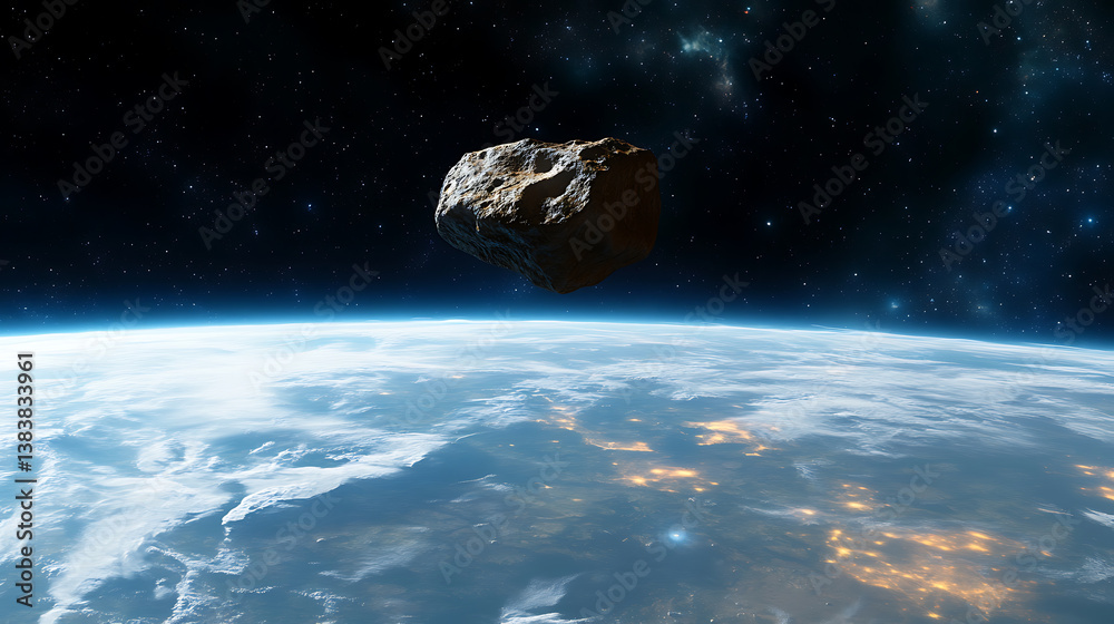 Aufkleber Asteroids in outer space