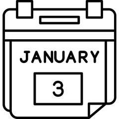 3rd January Date Icon