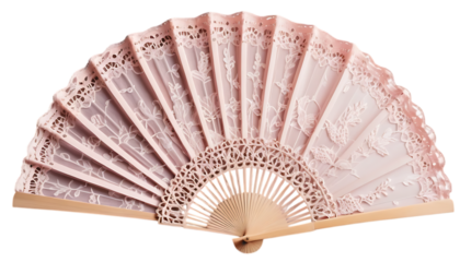  four elegant vintage fans in pastel pink shades png