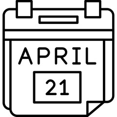 21st April Date Icon