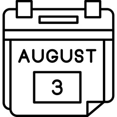 3rd August Date Icon