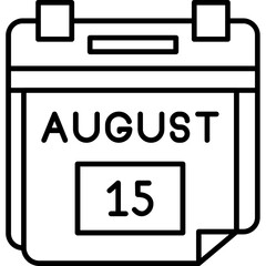 15th August Date Icon