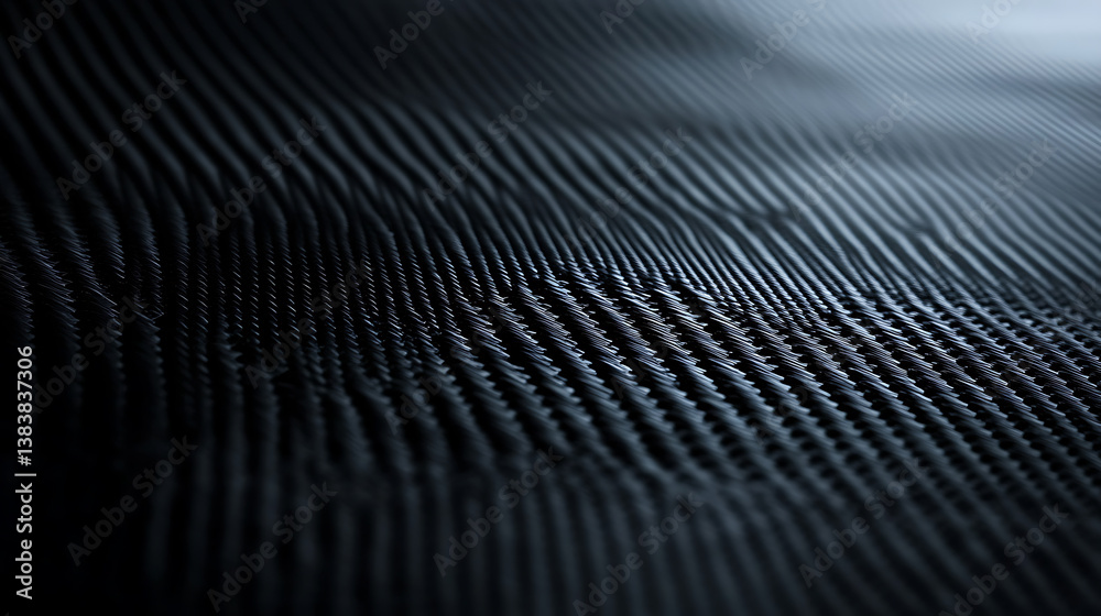 Poster black background with dots and lines in the form of carbon fiber, abstract modern design template fo