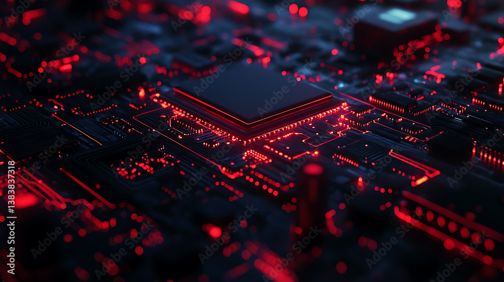 Poster Black and red computer graphics background
