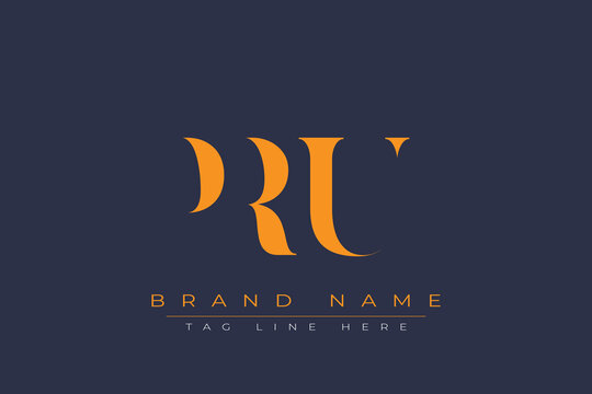PRU abstract letter logo design. This logo is designed by three abstract letters.