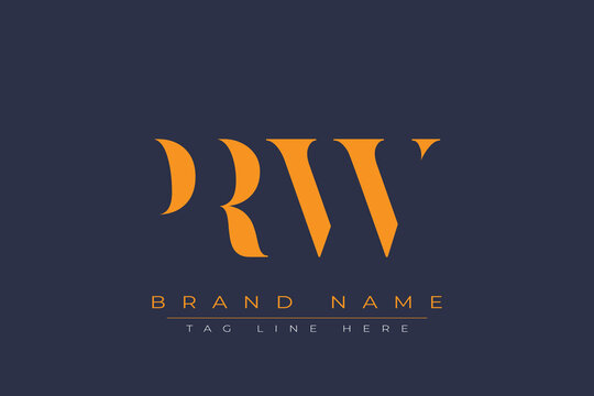 PRW abstract letter logo design. This logo is designed by three abstract letters.