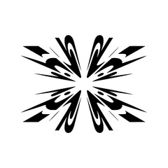 Obraz premium Abstract Black Burst on White, Geometric Vector Design
