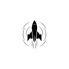 Minimalist Rocket Icon: Launching into Space, Startup, Technology Concept