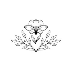 Elegant Floral Line Art: Minimalist Design for Branding & Wedding Invitations