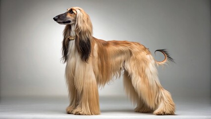 Afghan Hound on studio  background

