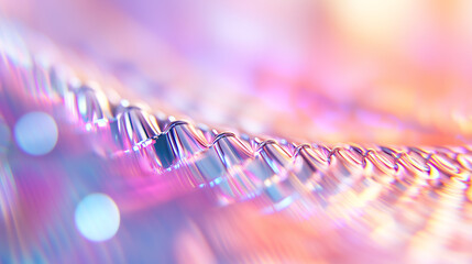Iridescent spiral chrome surface in pastel hues, futuristic digital abstract background